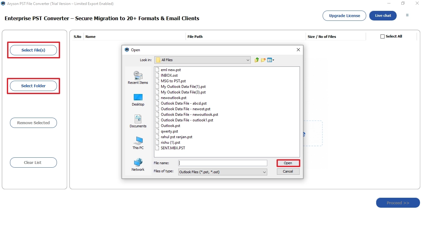 Select files or Folder