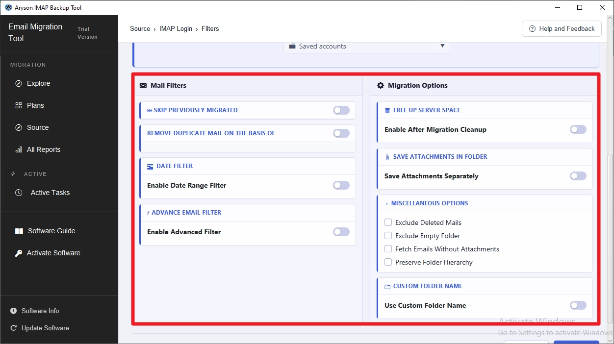 built-in features