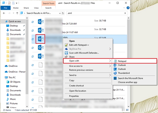 choose to Open With Notepad