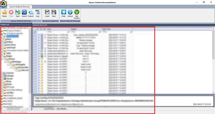 recovered data