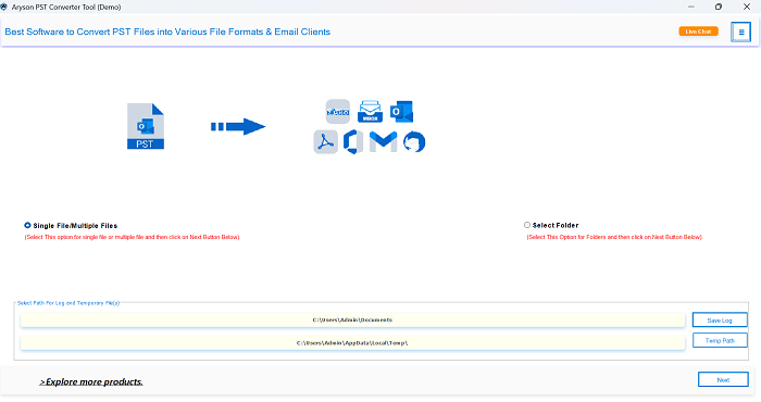 run the Aryson PST to PDF Converter