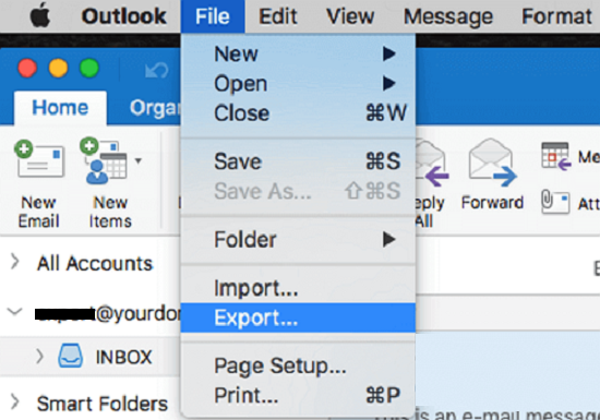 navigate to File and choose Export