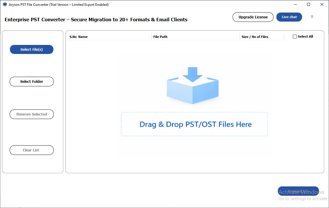 Download and install the Aryson Outlook PST Converter Tool