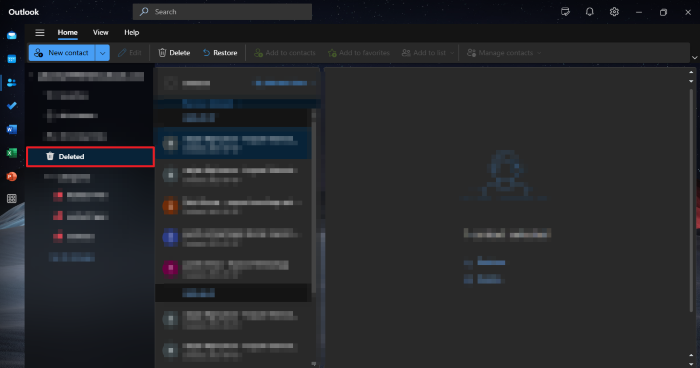 open the Deleted Items folder and empty