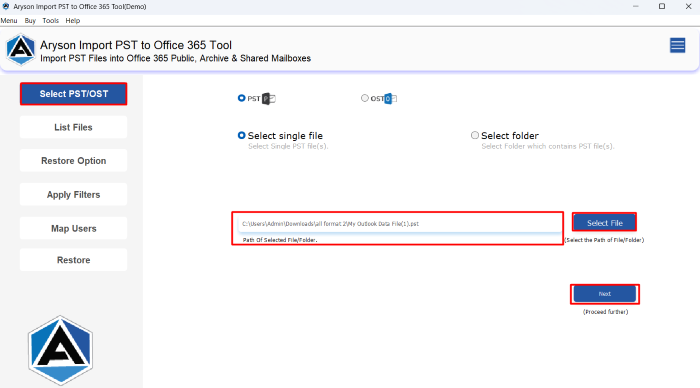 choose the Outlook emails to migrate