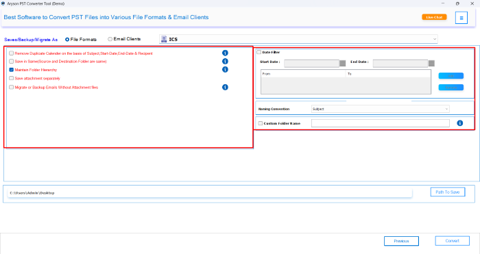 Select advanced filters