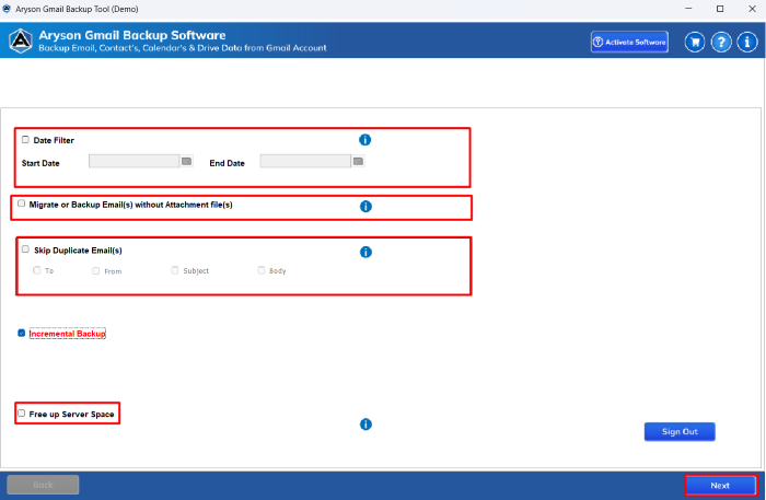 apply filters according to the requirement