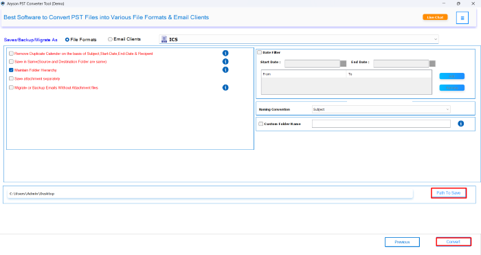 click the Convert button
