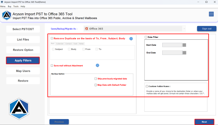 Use the advanced filtering options