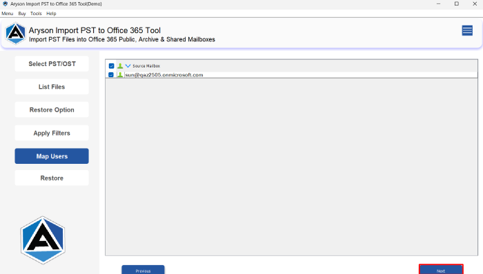 Map each file to the respective Office 365