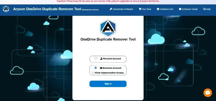 Download & open the Aryson OneDrive Duplicate Remover Tool