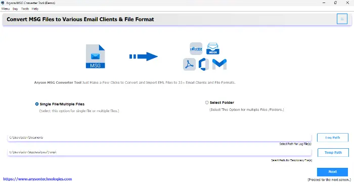 download the Aryson MSG Converter Tool