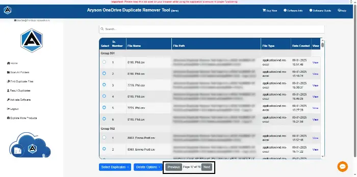 you can view them and check details like file name, size, date, and folder