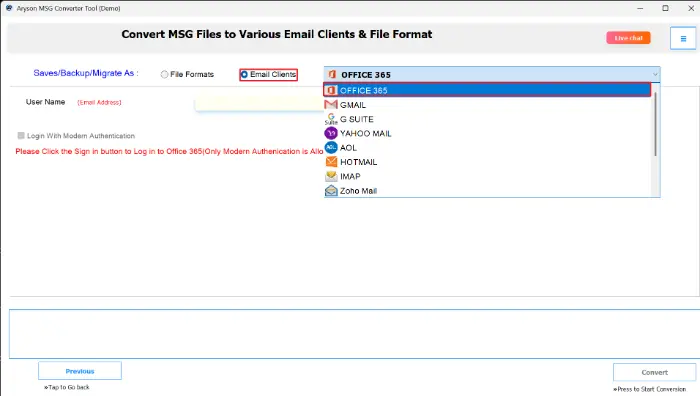 Choose Office 365