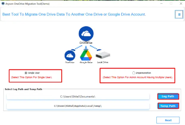 download and install the Aryson OneDrive Migration Tool