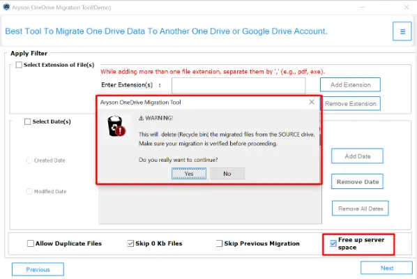 deleting the source files and free storage