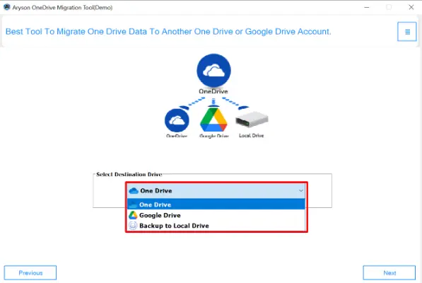 Select the target destination