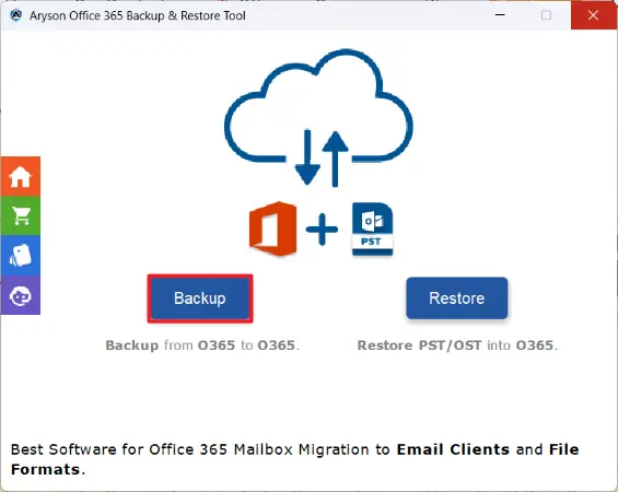 Click on the Backup button