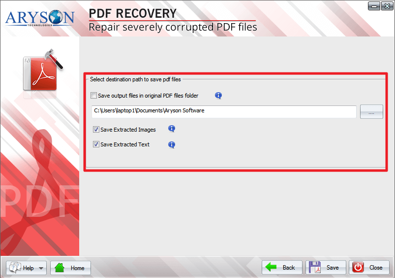 save extract image & save extract text