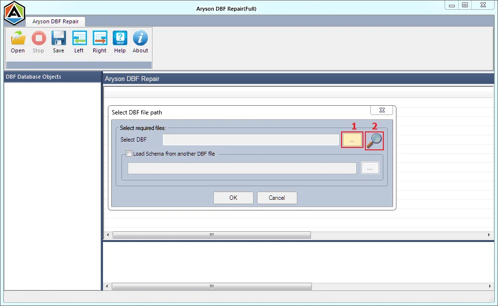 ownload and launch Aryson DBF Recovery Software