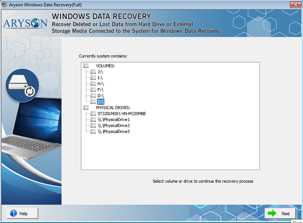 Windows 10 Aryson Windows Data Recovery full