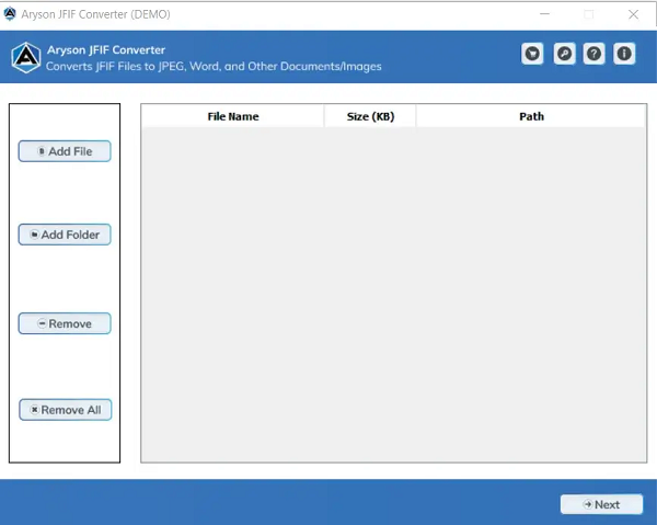 Aryson JFIF Converter screenshot