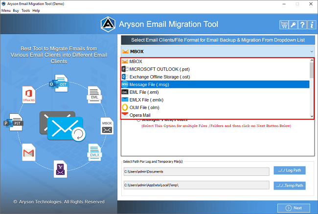 Aryson Email Migration Software Windows 11 download