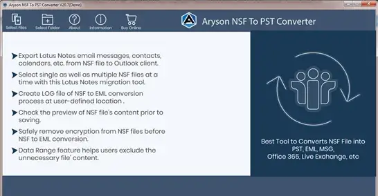 Windows 8 Aryson Lotus note to Outlook Converter 22.3 full Windows 8 Aryson Lotus note to Outlook Converter full