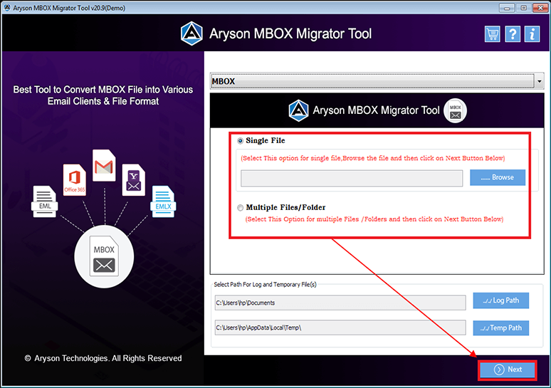 Aryson MBOX Migrator Windows 11 download