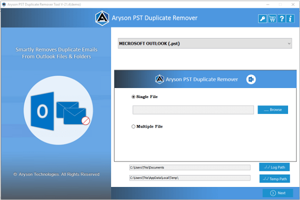 Aryson Outlook Duplicate Remover 22.1 full