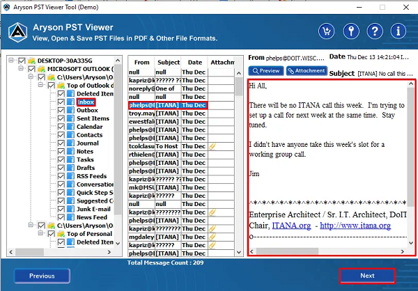 PST Viewer screenshot PST Viewer screenshot