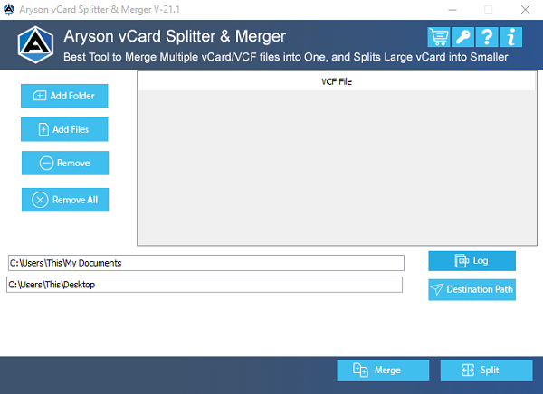 Windows 8 Aryson vCard Splitter and Merger 22.1 full Windows 8 Aryson vCard Splitter and Merger full