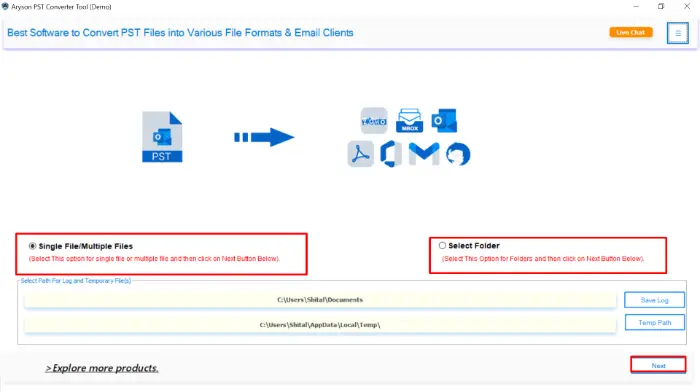 First, download and install the Aryson PST Converter