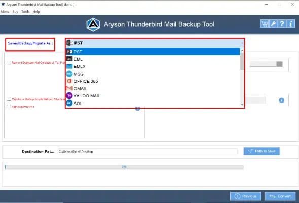choose PST from the list of output