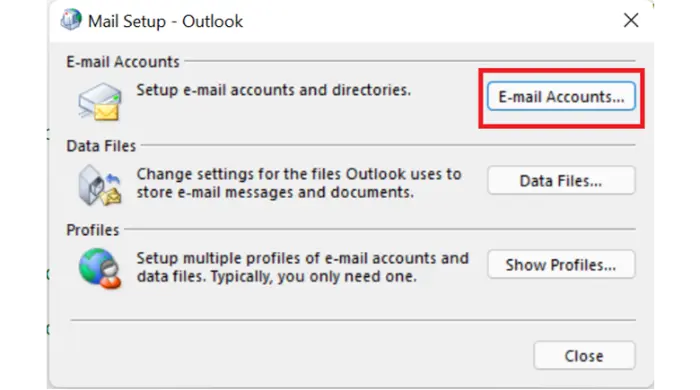 Choose your account - click on Change