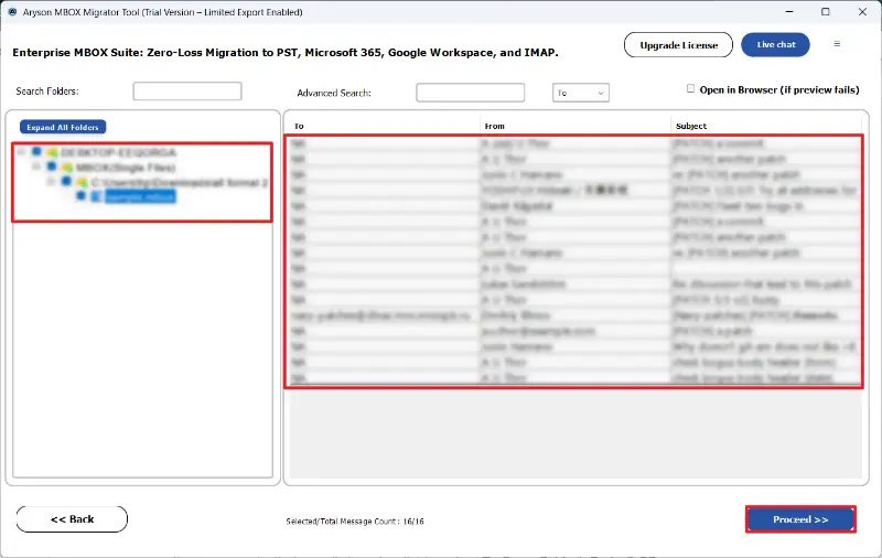 select and preview your selected files