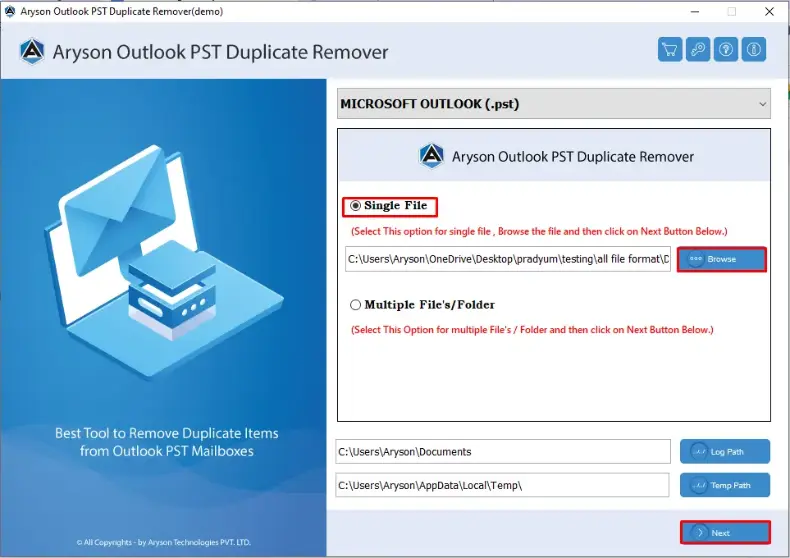 add one or more PST files from your Outlook