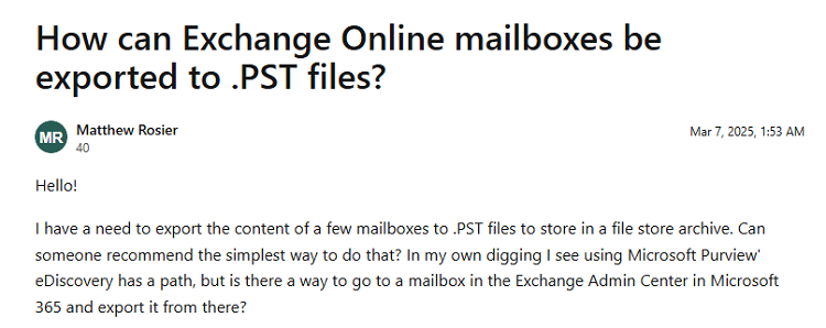 Export Exchange Server SE, 2013, 2016, 2019 Mailbox to PST