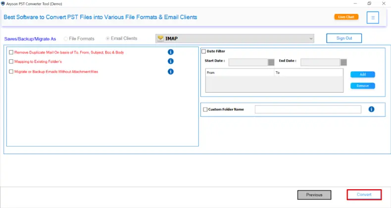 import process PST to IMAP without Outlook
