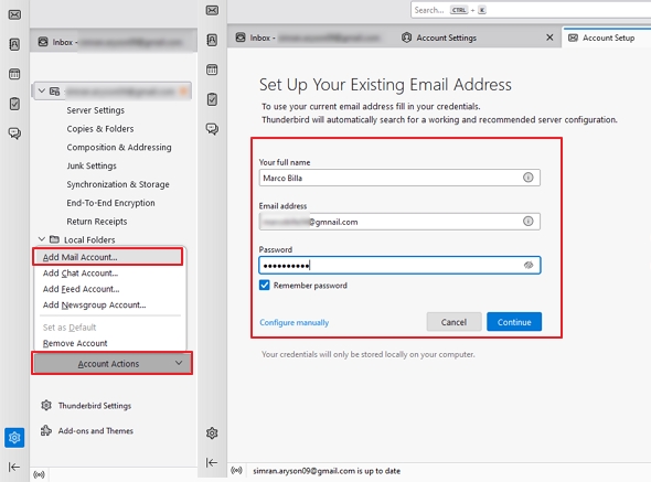 Enter your Gmail credentials