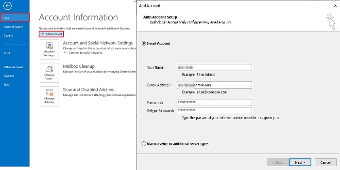 Use your Gmail address and the app password