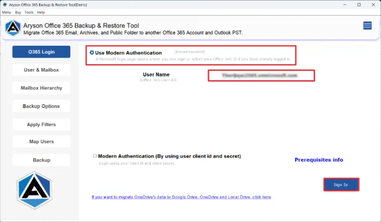 enter the required Microsoft 365 credentials and sign in