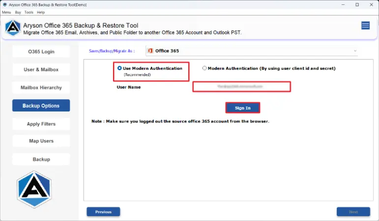 Log in to an active Office 365