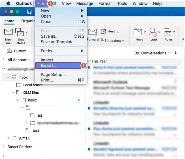 Export Contacts from OLM File