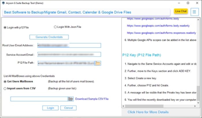 Click Sign In to connect G Suite account
