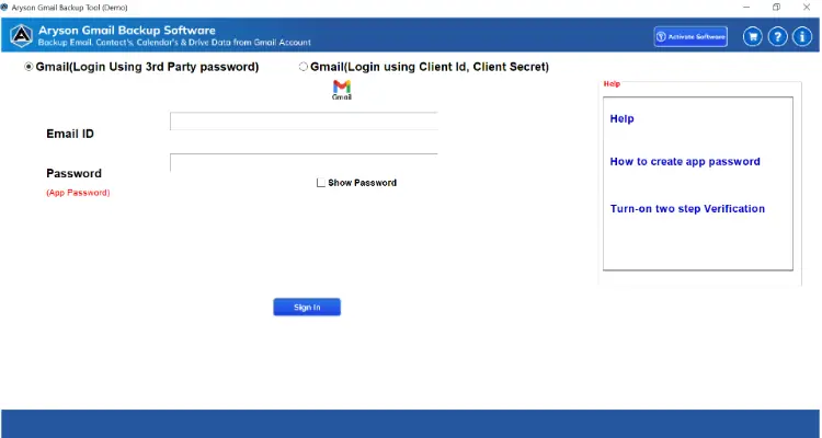 Download the Aryson Gmail Backup Tool