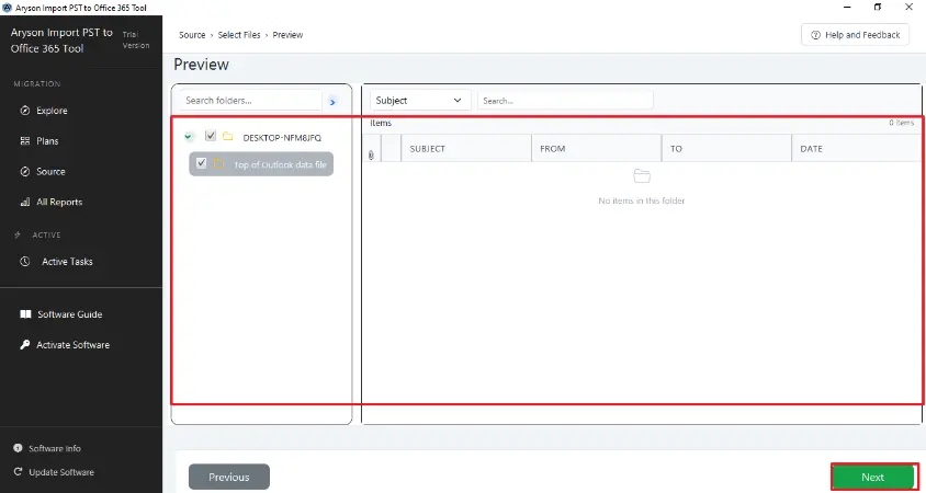 preview the folders details