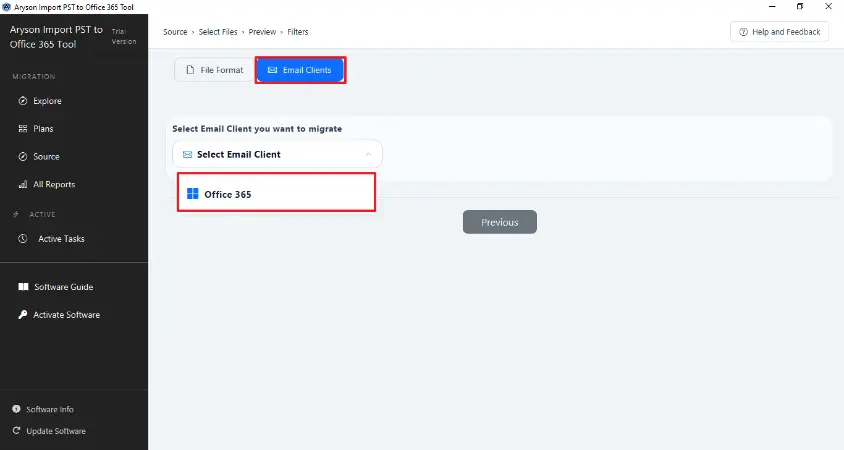 select Office 365