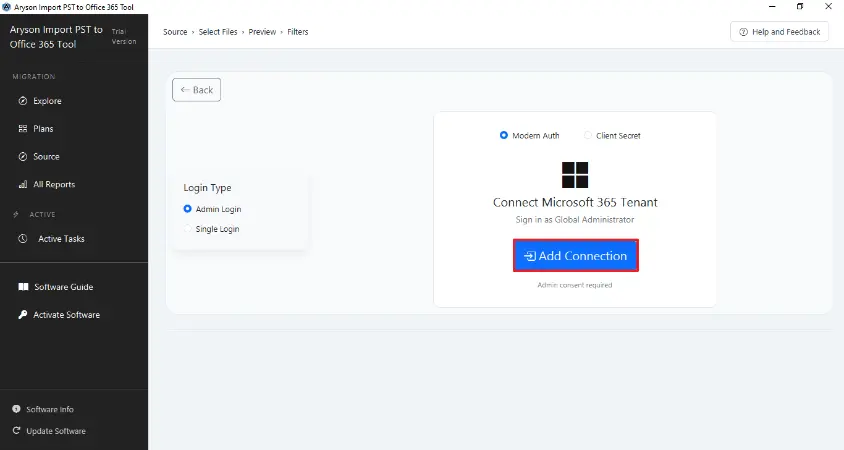enter the Office 365 credentials