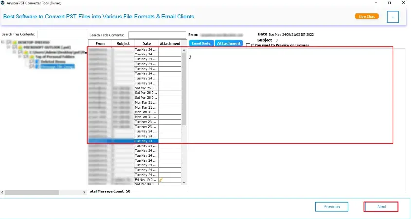 preview the data before migration